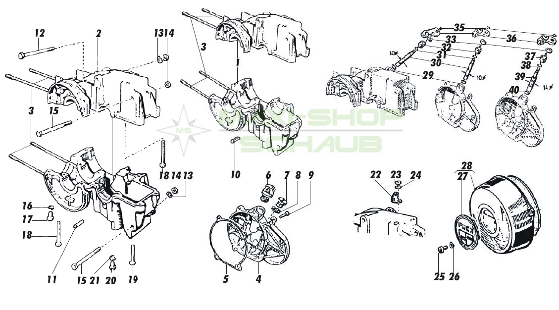 Sortiment Kleinteile Puch Maxi E50 Motor Sortiment 53-Stück Komplett Mofa Moped